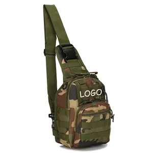 bolso para los hombres táctico Suppliers-QXMOVING-Bolso de pecho para hombre, bolsa táctica militar EDC con LOGO personalizado, para senderismo, caza, montar, a la moda