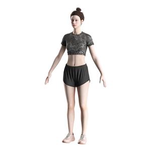 Factory Gym Streetwear Tshrt New Design Women Sexy Fitness Half Shirt Workout Sportswear Short Sleeve Yoga Crop <b>Top</b> - Product Image 5