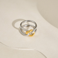 NOUVELLE BAGUE NOEUD MIXTE STYLE FROID NORVÉGIEN Dazan HOT INS BAGUE DE COUPLE EN ACIER INOXYDABLE Plaqué or 18 carats POUR FEMMES HOMMES