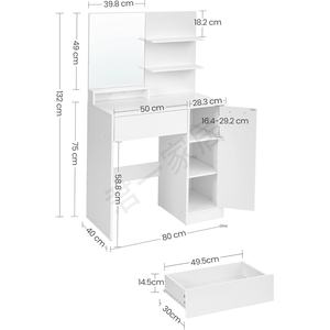 Moderne Simple Chêne Chambre à coucher Maison <span class=keywords><strong>Coiffeuse</strong></span> <span class=keywords><strong>LED</strong></span> Miroir Cosmétiques Table de Maquillage pour <span class=keywords><strong>Amazon</strong></span> Usine Vente en Gros Fourniture Transfrontalière - Product Image 1