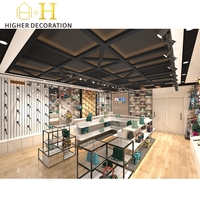 Comptoir d'exposition moderne personnalisé pour boutique de sacs avec éclairage LED et bois, comptoir d'exposition pour magasin de chaussures