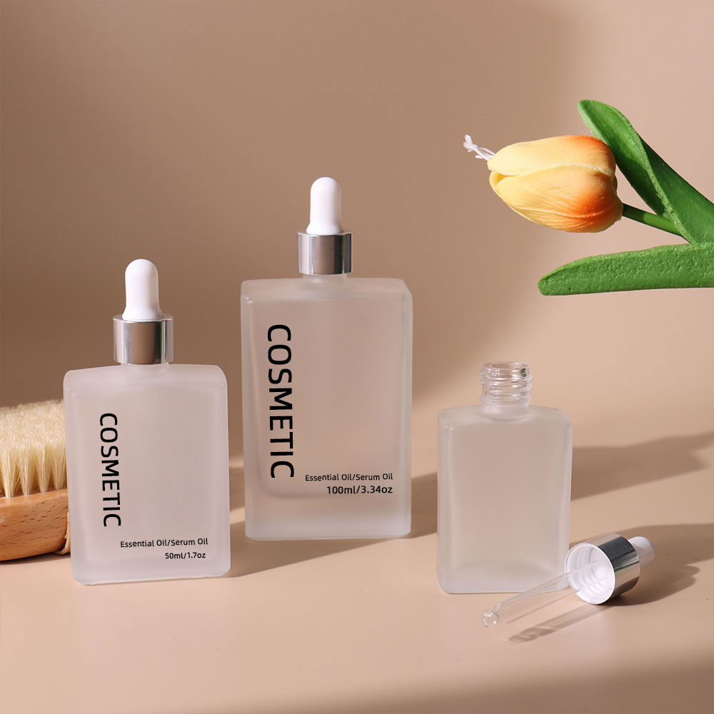 frosted square dropper bottle