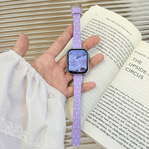 Cinturino per <span class=keywords><strong>Apple</strong></span> <span class=keywords><strong>Watch</strong></span> S11/10/9/8/7/<span class=keywords><strong>SE</strong></span> in Pelle Punteggiata Stile Coreano, Versatile e alla Moda, Unisex - Product Image 5