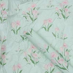 Papier d'emballage floral exquis style campagnard, motif tulipes de printemps, pour emballage de fleurs et DIY - Product Image 3
