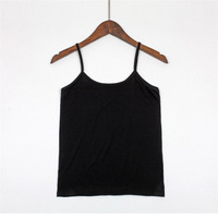 Haute qualité coton Spandex femmes court tricoté débardeurs été Spaghetti sangle conception effet côtelé Logo personnalisé entraînement