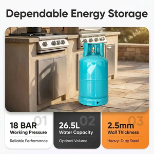 Bouteille de gaz GPL certifiée CE de 12,<span class=keywords><strong>5</strong></span> <span class=keywords><strong>kg</strong></span>, réservoir de <span class=keywords><strong>propane</strong></span> en acier avec valve K4 pour la maison et les restaurants |   Fabrication directe d'usine, OEM, MOQ flexible - Product Image 2
