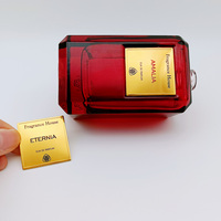 Étiquette autocollante en métal 3D personnalisée, gaufrée, avec logo en feuille d'or pour flacon de parfum, emballage de cosmétiques et de bougies