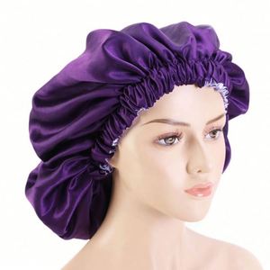 Bonnet de Nuit Unisexe en Satin Double Couche Couleur Unie Réglable – Idéal Quotidien Toutes Saisons – Grande Vente - Product Image 4