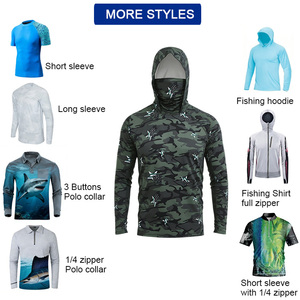 Camiseta de Pesca de Manga Larga con Capucha y Estampado de Camuflaje, Protección Solar UPF 50+, Tejido Elástico en Cuatro Direcciones, para Hombre, Fabricada por ODM - Product Image 6