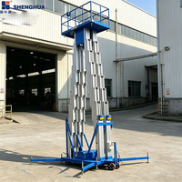 Plateforme élévatrice verticale mobile électrique à double mât en aluminium Shenghua GTWY certifiée CE, mini élévateur de personne pour intérieur
