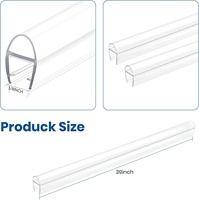 Bande d'étanchéité de douche en forme de D pour portes en verre sans cadre, joint vertical anti-éclaboussures, étanche et facile à installer