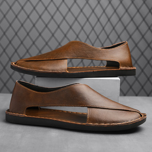 Sandalias de Cuero para <span class=keywords><strong>Hombre</strong></span> con Servicio de Logotipo Personalizado, Estilo Veraniego, Retro y Casual - Product Image 4