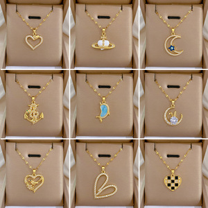 Nouveaux Colliers Pendentifs Fleur Dorée en Acier Inoxydable Personnalisés et Tendance, Vente en Gros, Bijoux Imperméables pour Femmes - Product Image 3