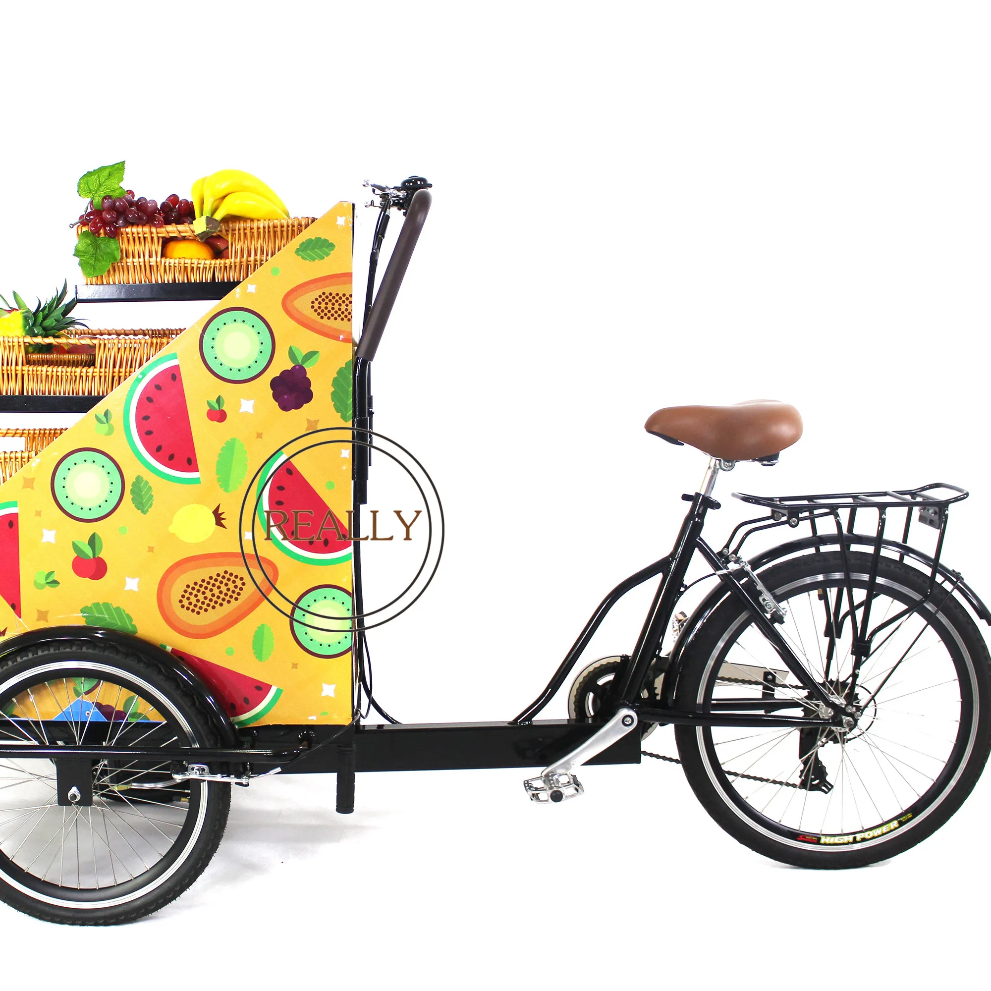 2024 New Style Vending Bike Rickshaw Tuktuk Motorcycle 3 Seat for Adults for Sale Candy Fruit Beverages Bike
