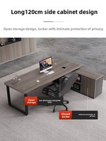 Ensemble de bureau exécutif moderne simple grand bureau de patron avec chaise confortable panneau de bois moderne