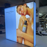 Stand d'exposition pliable 10ft 8ft avec écran LED rétroéclairé, logo personnalisé, toile tendue pour événement