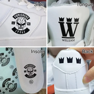 OEM ODM Fabricants Original Logo Personnalisé en Cuir Véritable Baskets Blanches Design Skateboard Casual Hommes Chaussures Personnalisées - Product Image 2