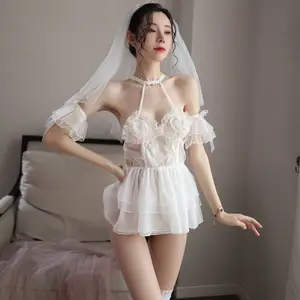 Bán buôn sang trọng Womens sexy đồ lót lưới lông hiệu suất mặc cô dâu trang phục sexy động vật trang phục