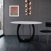 Table de salle à manger ronde de luxe en marbre blanc design 2025
