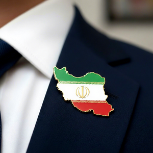Bulk Country National Souvenir Enamel Metal Badge Custom Lion and Sun Iran Flag <b>Pin</b> Plated Traditional Silk Screen Printing - Product Image 2