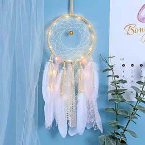 Capteur de rêves en gros, décoration de plumes, petit bricolage fait à la main, fournitures pour voiture, salon - Product Image 3