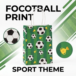 623174 Bolsas de Regalo de Papel con Diseño de Fútbol, Bolsas de Regalo con Asas para Fiestas Infantiles, Cumpleaños, Celebraciones Deportivas - Product Image 4