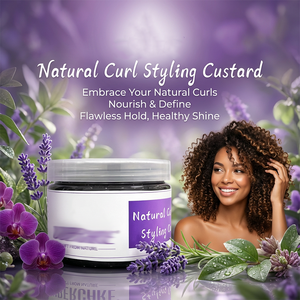 Crème coiffante pour cheveux crépus, noire, sans flocons, protection thermique, lissante, tenue moyenne, unisexe, crème coiffante à base de plantes biologiques - Product Image 5