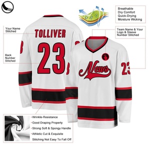 Maillots de hockey personnalisés BETHERIVAL avec nom et numéro sur le col, motifs brodés, maillot de hockey pour hommes - Product Image 6