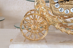 Medieval Luxury Style Gilded Bronze <strong>Carriage</strong> Watch <strong>Clock</strong> With Marble Base, Antique Brass Gold <strong>Carriage</strong> <strong>Clock</strong> - Product Image 5
