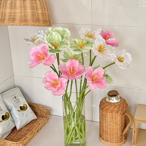 Arreglo de Tulipanes Artificiales de Cara Abierta, Flores de Seda de Alta Simulación, Decoración para Bodas, Ramo de Mesa - Product Image 5