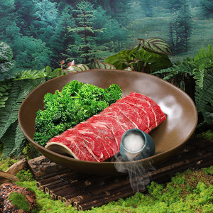 Vaisselle pour Hot Pot Mountain Slow : Assiettes créatives style sauvage, Assiette glacée au bœuf séché signature, Bœuf flocon de neige gras à neuf secondes - Product Image 2