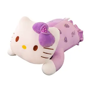 Wholesale 40/50/60/80cm Cartoon Cute Kt Cat Plush Toy Long Strip Kitty Sofa Pillow Cushion Sleeping Doll Birthday Gift For Girls
