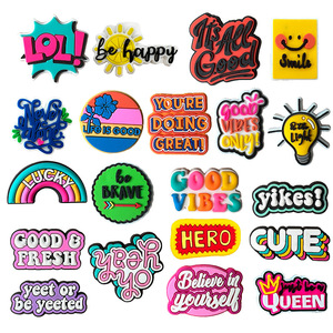 Decoración <span class=keywords><strong>para</strong></span> Zapatos con <span class=keywords><strong>Frases</strong></span> Motivacionales <span class=keywords><strong>de</strong></span> Moda al por Mayor, Adornos <span class=keywords><strong>para</strong></span> Sandalias con <span class=keywords><strong>Frases</strong></span> Motivacionales <span class=keywords><strong>de</strong></span> PVC, Encantadores Amuletos <span class=keywords><strong>para</strong></span> Zapatos con <span class=keywords><strong>Frases</strong></span> Emocionales - Product Image 1