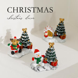 Weihnachts dekorationen Harz Kleines Haus Mikro landschaft Harz Haus Kleine Ornament puppen - Product Image 4