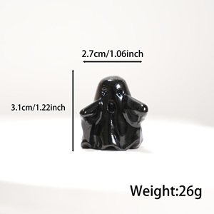 Statuette di Fantasmi in Cristallo Naturale Intagliate a Mano, Vendita all'Ingrosso, Statua di Fantasma in Pietra Curativa, Decorazione per Casa e Regalo per Halloween - Product Image 2