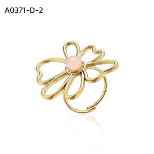 Amy Amy Flower <b>Ring</b> Gold Plated Rose <b>Quartz</b> Cocktail <b>Ring</b> Women's Jewelry Gift Daily Wear Glam Style A0371 - Product Image 1