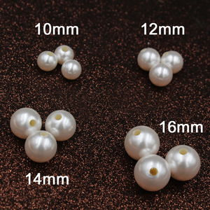 Perla de concha de medio agujero 3mm agujero grande DIY cuentas sueltas usar cuerda de alambre grueso perla agujero grueso cuentas redondas - Product Image 2