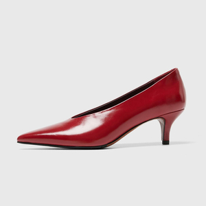 <span class=keywords><strong>Scarpe</strong></span> Classiche da Donna con <span class=keywords><strong>Tacco</strong></span> <span class=keywords><strong>Basso</strong></span>, Punta Affusolata, in Pelle di Cavallo, Rosse per Matrimonio - Product Image 6