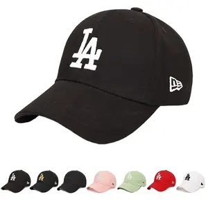 Boné de beisebol com logotipo de LA para chapéus, boné de beisebol unissex com logotipo bordado de algodão, chapéu personalizado, gorras, boné esportivo de beisebol, fornecedor em oferta