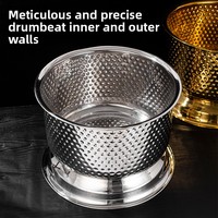 Seau à glace en acier inoxydable pour refroidir la bière et les boissons – Idéal pour bars, KTV et événements – Design moderne et minimaliste – Couleur or – Vente transfrontalière
