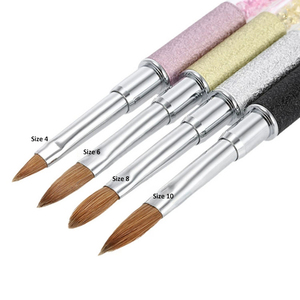 Pinceau à ongles en acrylique Kolinsky 20%-100% Taille 4 6 8 10 Manche en strass diamant avec couvercle pour nail art - Product Image 6