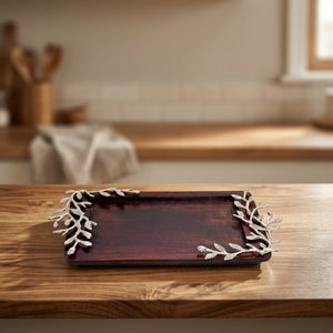 Plateau de service portable en bois certifié, de forme rectangulaire unique et écologique, pour la maison, dernier design, en promotion - Product Image 3