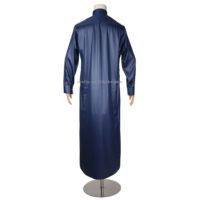 Thobes islamiques pour hommes à la mode avec boutons métalliques, tissus coréens de haute qualité, manches longues à revers décontractées pour le Ramadan et l'Aïd
