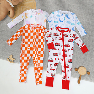Pijamas de Bambú Personalizadas y RTS <span class=keywords><strong>para</strong></span> Bebés, Mameluco <span class=keywords><strong>para</strong></span> Recién Nacidos, Estampado de Dibujos Animados, Manga Larga, Ropa de Dormir de Bambú <span class=keywords><strong>para</strong></span> Bebés - Product Image 1