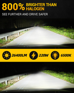 Faro LED de Alta Potencia 220W 26400LM para Audi X5 A3 VW H1 H3 H13 9005 9006 Canbus IP68 Impermeable 12V - Product Image 2