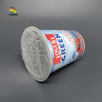 Gobelets en plastique de 65 mm de diamètre pour l'emballage du yaourt avec joint en aluminium, gobelets à yaourt IML de 135 ml