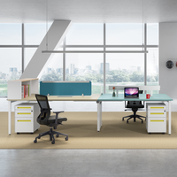 Bureau modulaire de conception moderne Bureau de travail Convertible extensible Fer et MFC Bois Cadre en acier Meubles pour le bâtiment