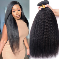 Extensions de cheveux humains 100% naturels brésiliens, lisses et crépus, mèches de cheveux humains Remy, trames de cheveux humains, cheveux humains lisses Yaki