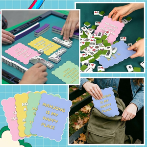 Juego <span class=keywords><strong>de</strong></span> 4 piezas <span class=keywords><strong>de</strong></span> tablero <span class=keywords><strong>de</strong></span> Mahjong con borde ondulado, mezclador <span class=keywords><strong>de</strong></span> Mahjong americano con estampado <span class=keywords><strong>de</strong></span> <span class=keywords><strong>letras</strong></span> coloridas para fiestas y juegos al aire libre - Product Image 5