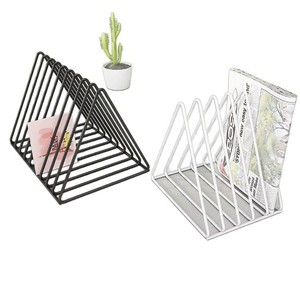 Magazine Rack Wrought <b>Iron</b> Metal Desktop Storage Organizer Simple Design For Office Home Use Small Desk Magazine Holder - Product Image 4